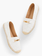 WHITE IZZY BAMBOO FLORAL ESPADRILLE FLATS | Talbots outlet