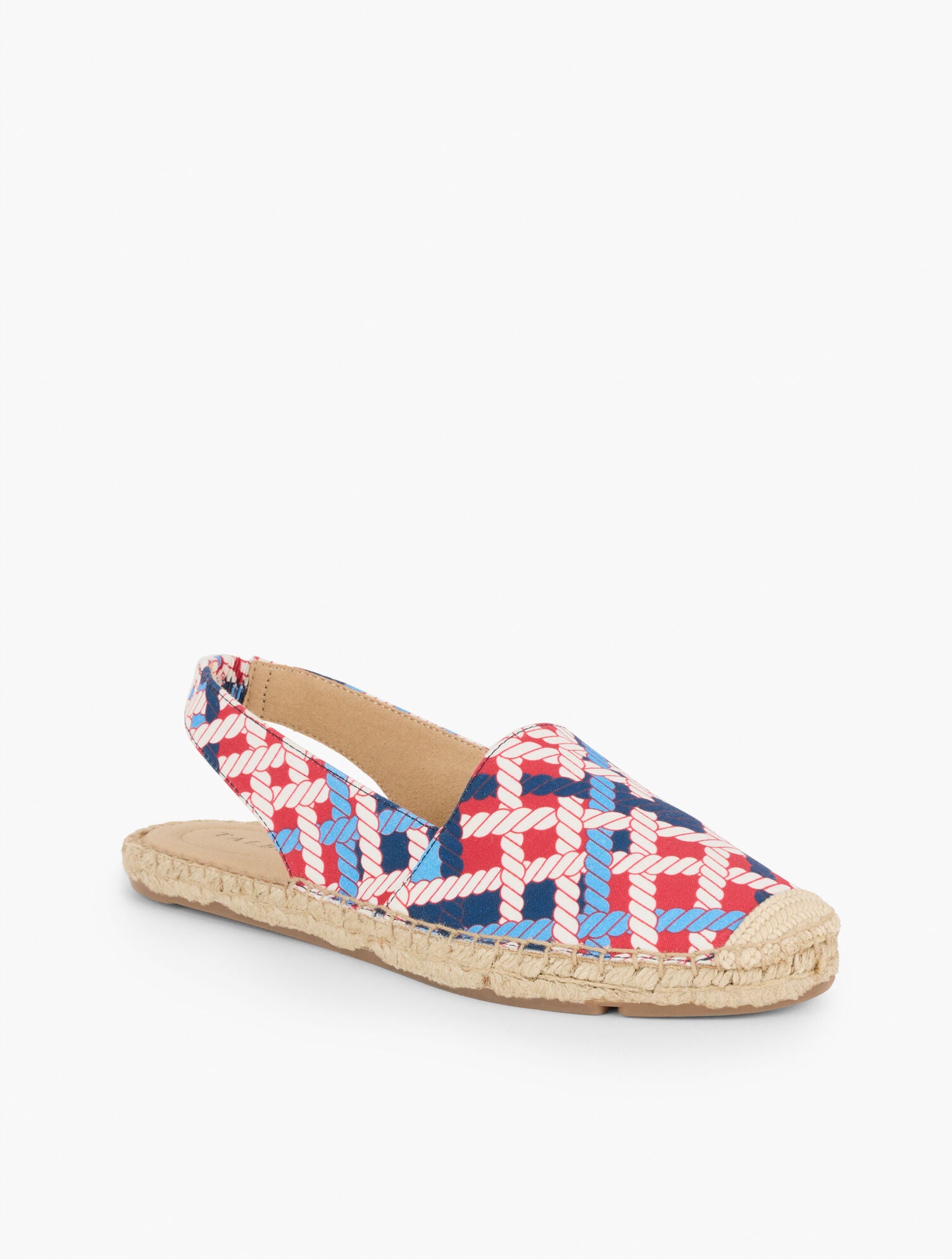 RED PEPPER MULTI IZZY SLINGBACK ESPADRILLE FLATS - ROPE PRINT | Talbots discount