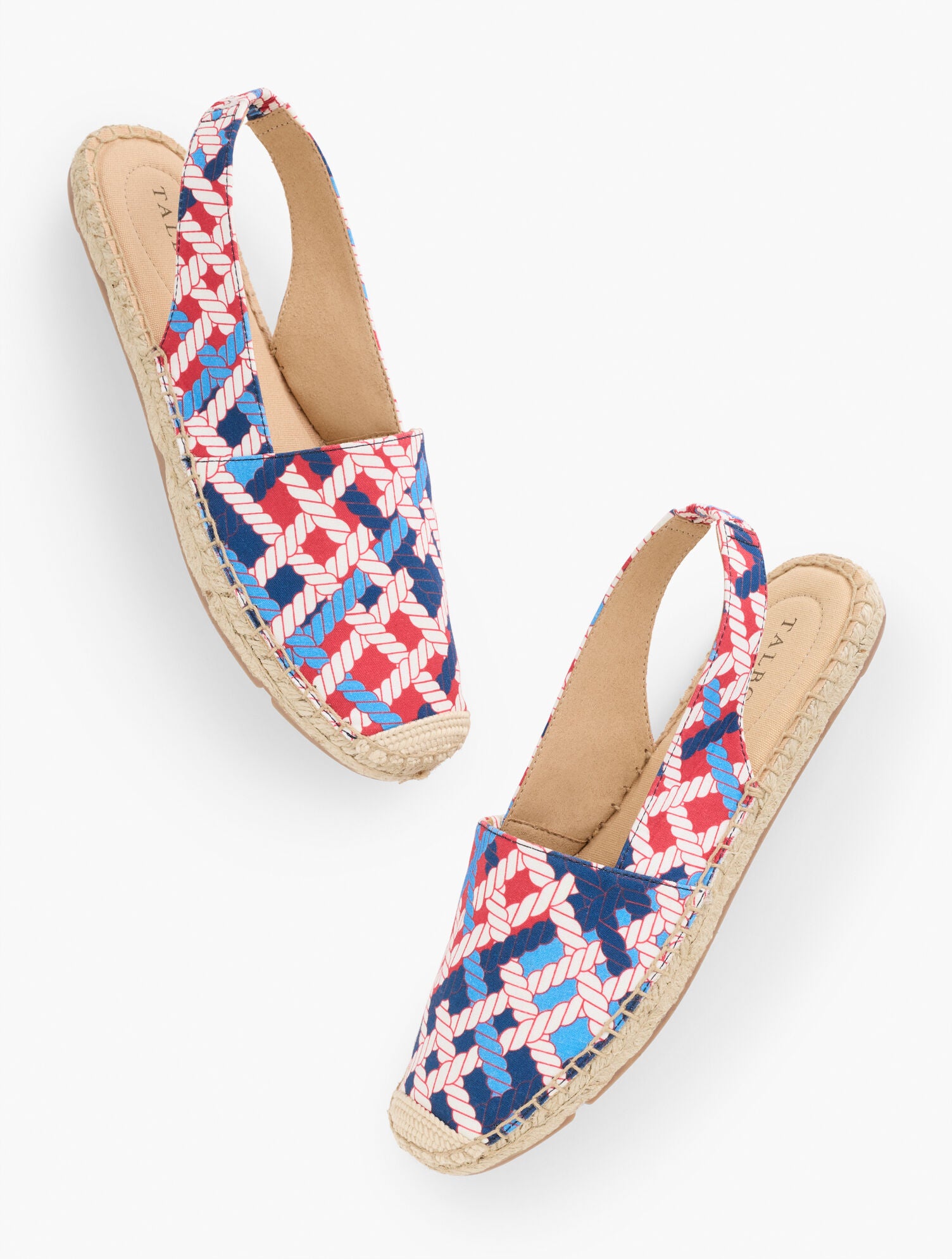 RED PEPPER MULTI IZZY SLINGBACK ESPADRILLE FLATS - ROPE PRINT | Talbots discount