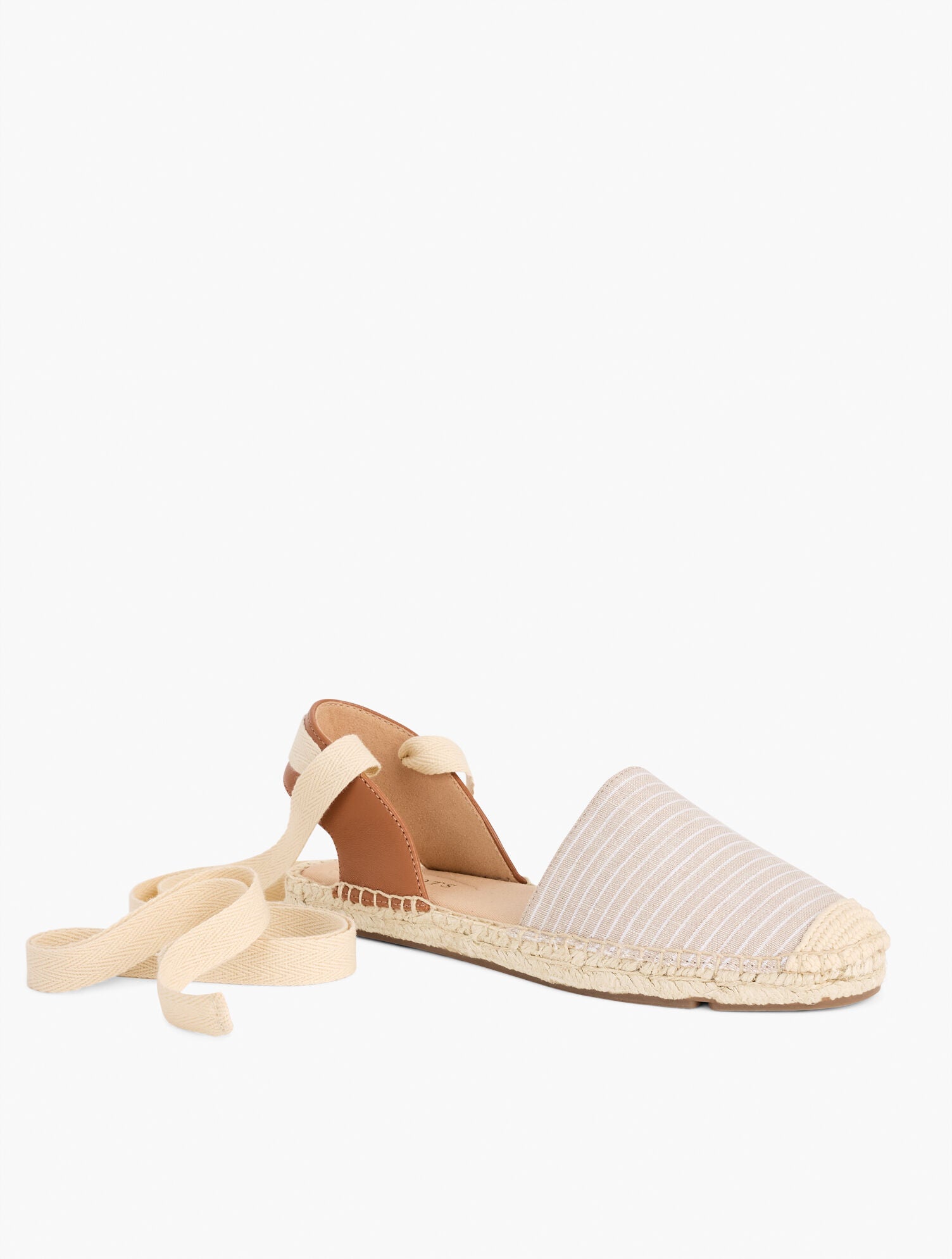 FAWN/WHITE IZZY D’ORSAY ESPADRILLE FLATS - STRIPE | Talbots US