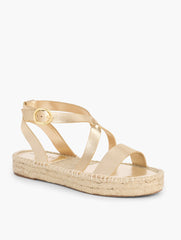 GOLD HESTER METALLIC NAPPA ESPADRILLE SANDALS | Talbots online