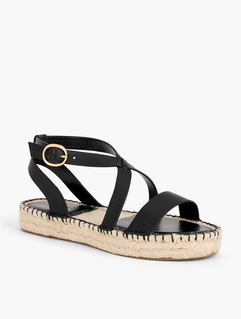 BLACK HESTER NAPPA ESPADRILLE SANDALS | Talbots outlet