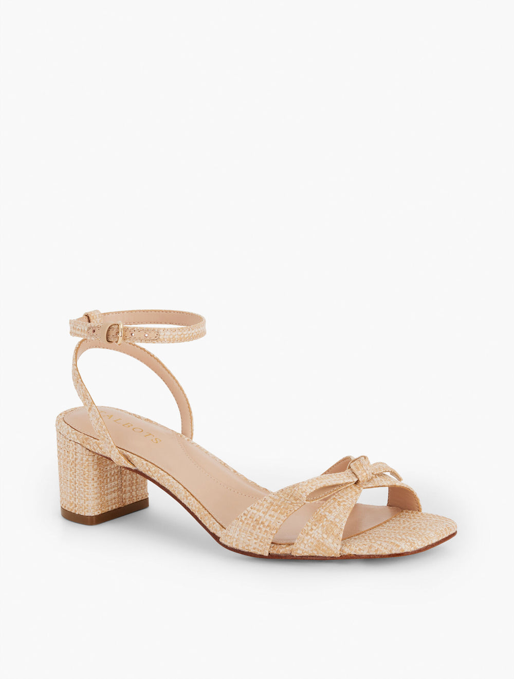 BLACK|INDIGO BLUE|NATURAL LILY RAFFIA BLOCK HEEL SANDALS - FRAYED | Talbots sale