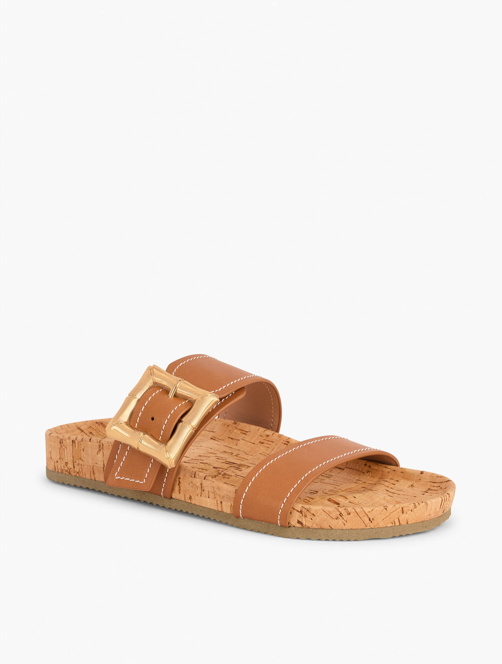 HAVANA TAN|WHITE MALIA BUCKLE VACHETTA SLIDES | Talbots near me