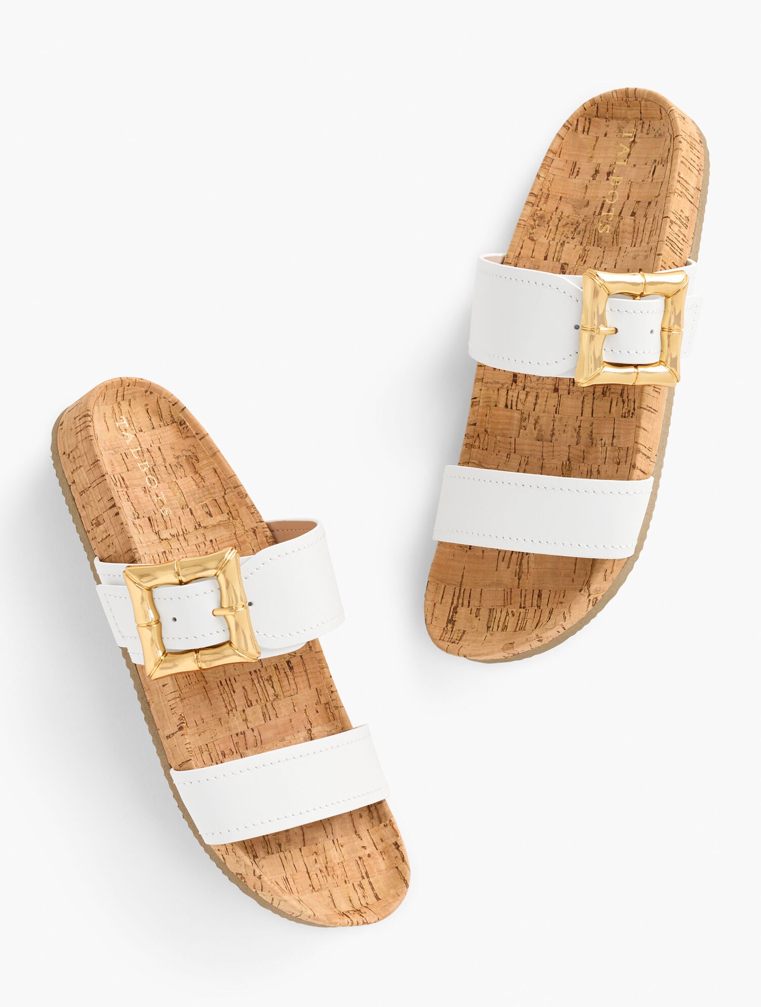 HAVANA TAN|WHITE MALIA BUCKLE VACHETTA SLIDES | Talbots near me
