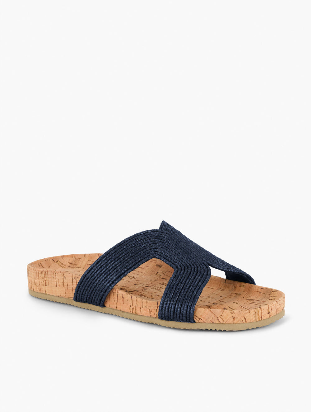 INDIGO BLUE MALIA WOVEN RAFFIA SLIDES | Talbots US