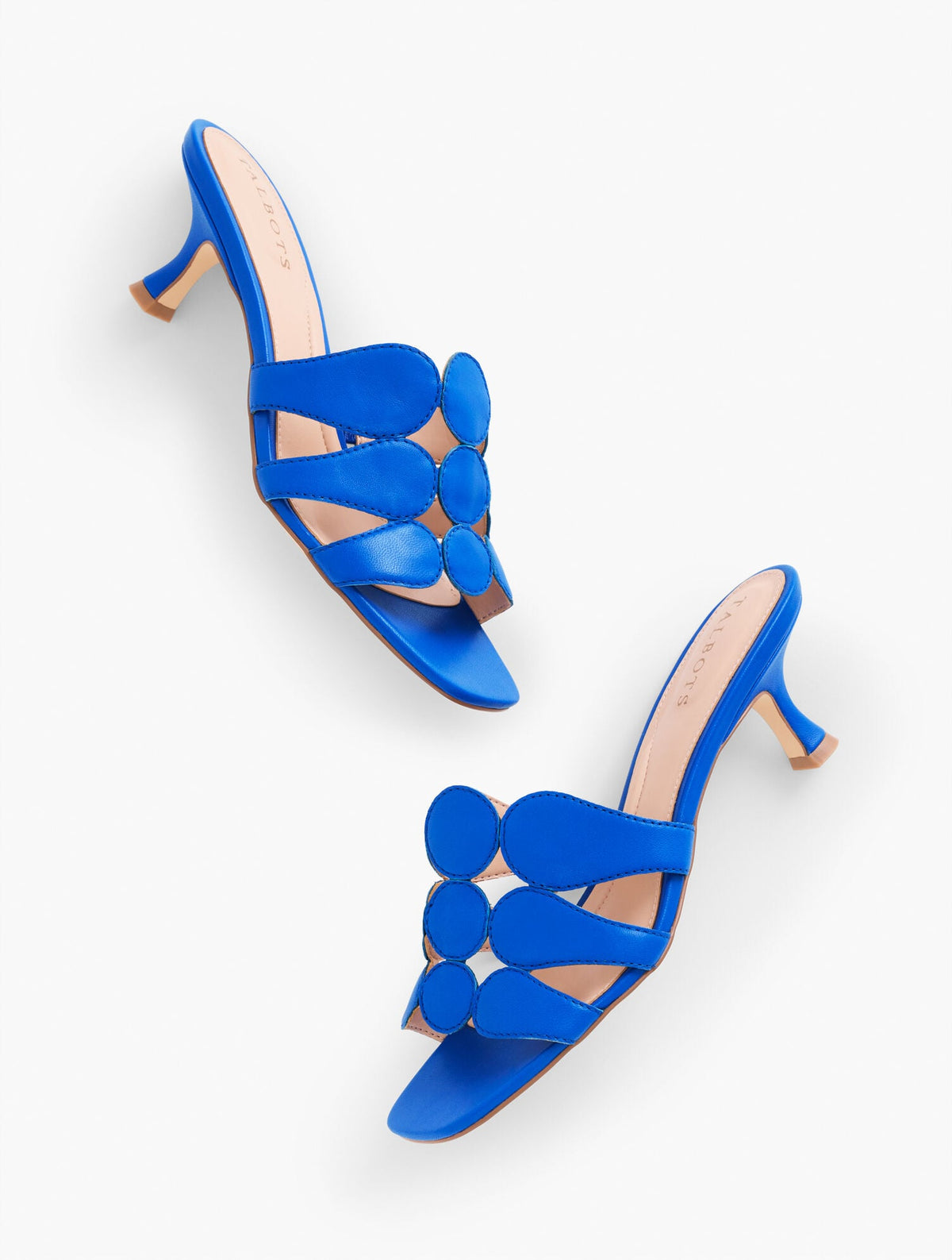 BLUE MAJESTY SABEL NAPPA FLARE HEEL SANDALS | Talbots on sale
