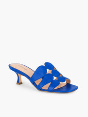 BLUE MAJESTY SABEL NAPPA FLARE HEEL SANDALS | Talbots on sale