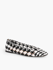 WHITE/BLACK SLOANE WOVEN BALLET FLATS | Talbots on sale