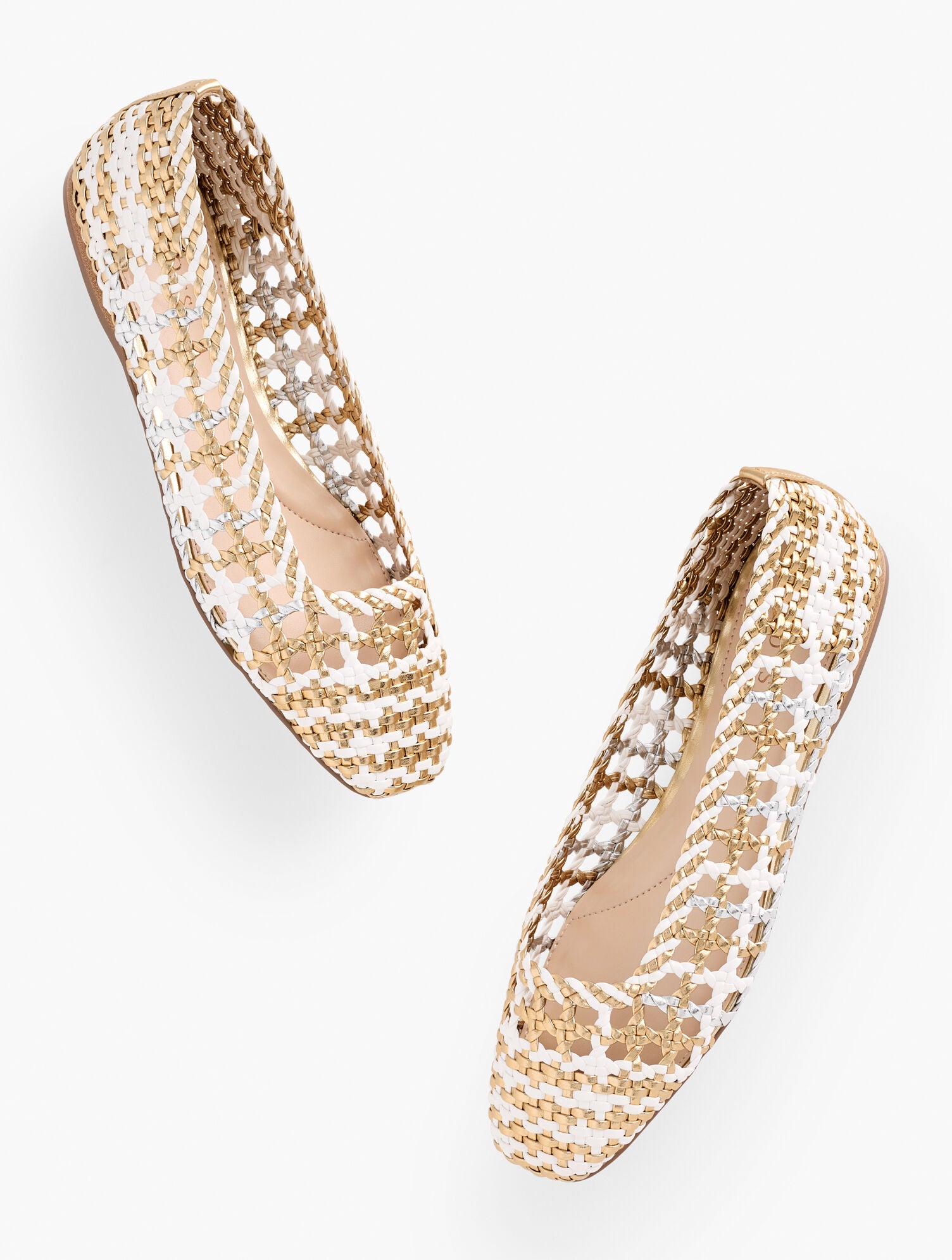 GOLD MULTI SLOANE WOVEN METALLIC BALLET FLATS | Talbots for sale
