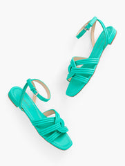 HAVANA TAN|VILLA BLUE VIOLET TUBULAR NAPPA SANDALS | Talbots sale