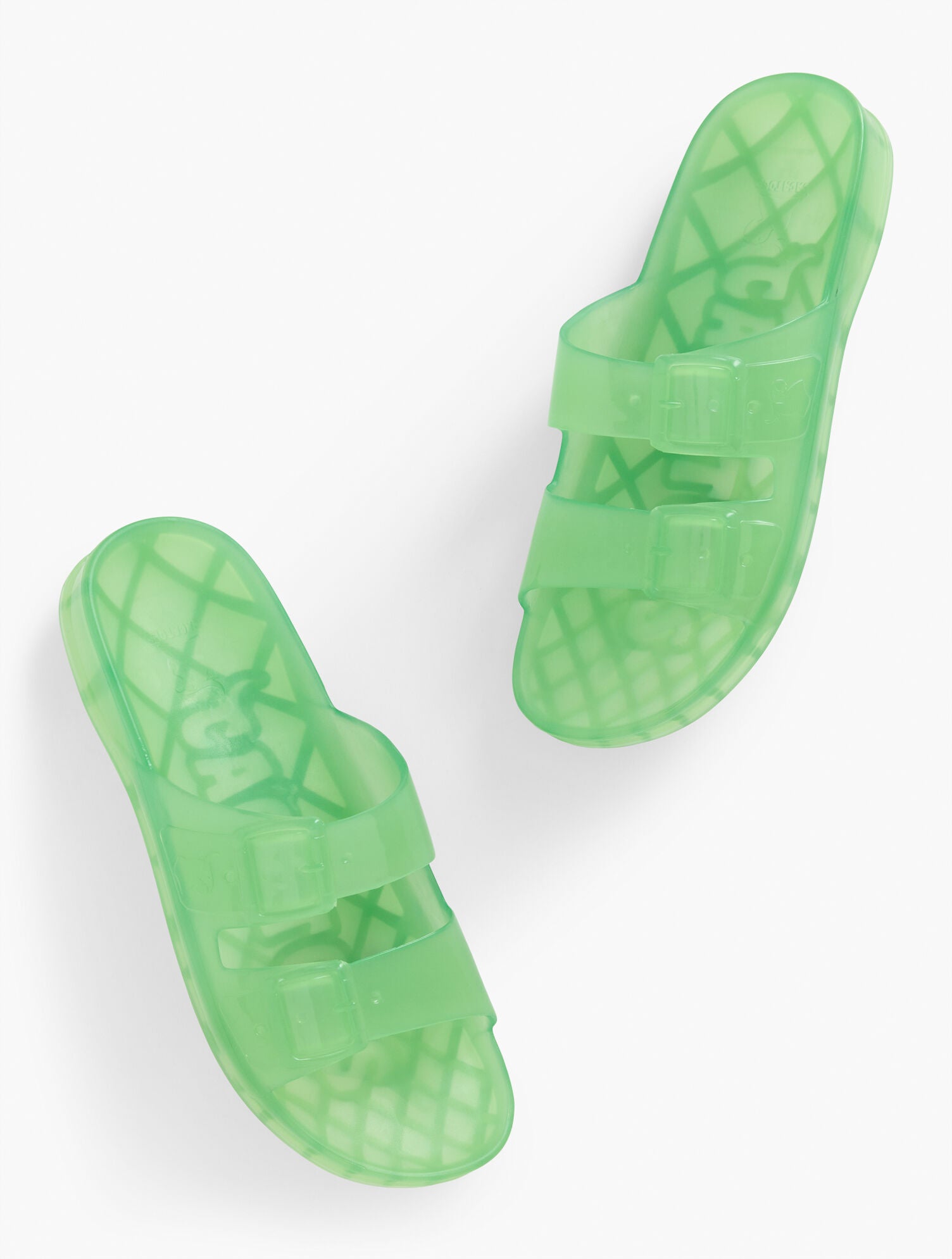 GREEN|PEACH CACATOÈS® ANJO TRANSPARENTE SLIDES | Talbots outlet