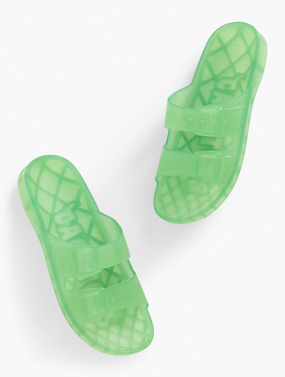 GREEN|PEACH CACATOÈS® ANJO TRANSPARENTE SLIDES | Talbots outlet
