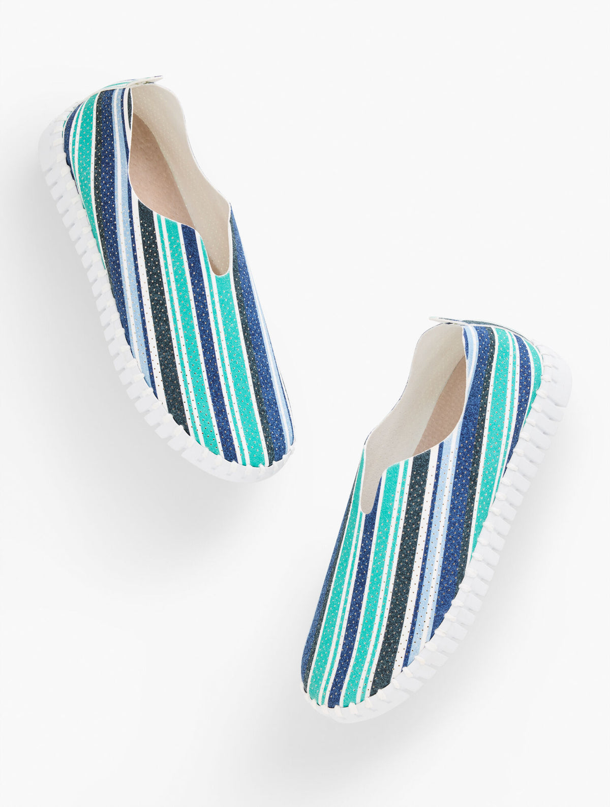 COCKATOO WHITE ILSE JACOBSEN TULIP STRIPE SLIP-ON FLATS | Talbots outlet