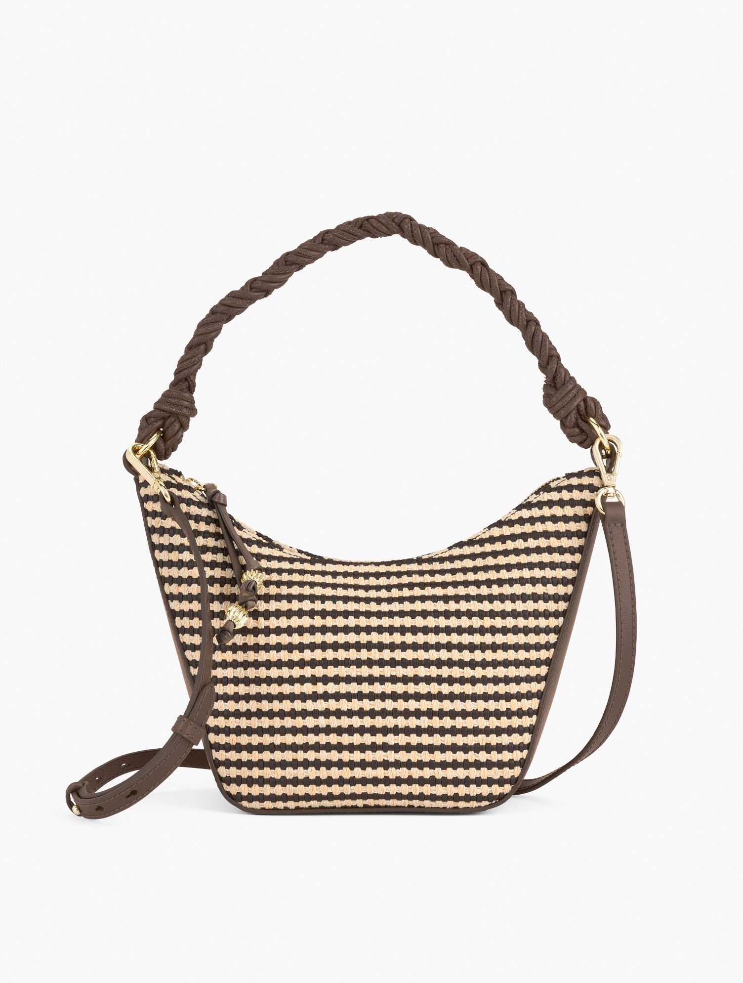 DARK WALNUT/NATURAL TAPERED SHOULDER BAG | Talbots sale
