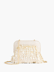 IVORY MOTHER-OF-PEARL PAILLETTE CLUTCH | Talbots outlet