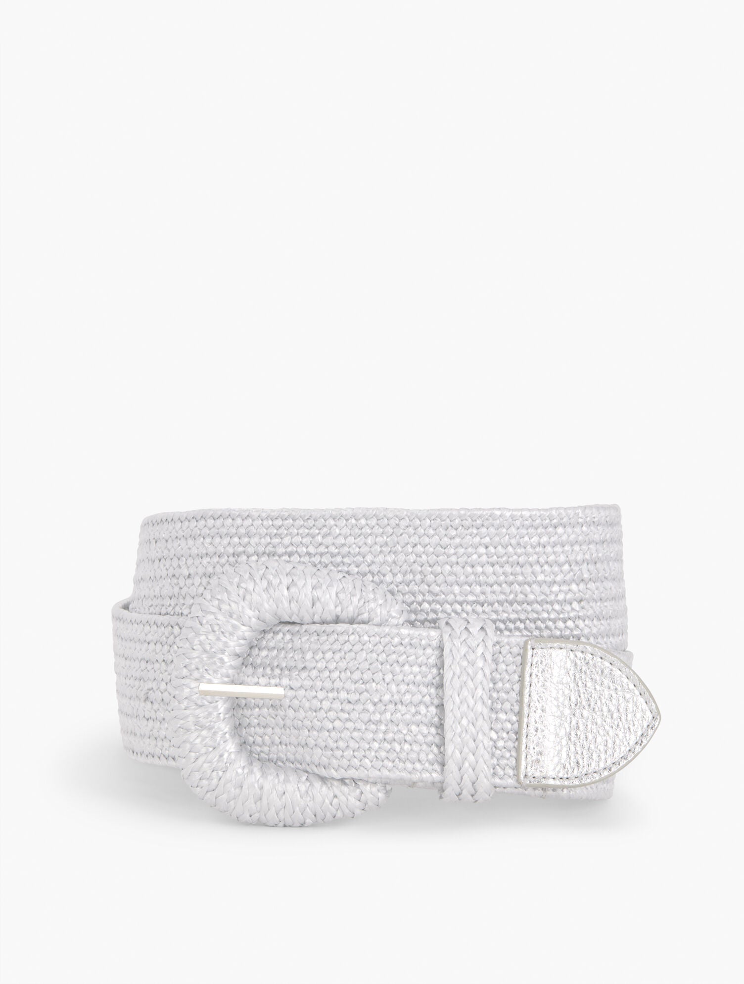 SILVER STRETCH WOVEN RAFFIA BELT | Talbots near me