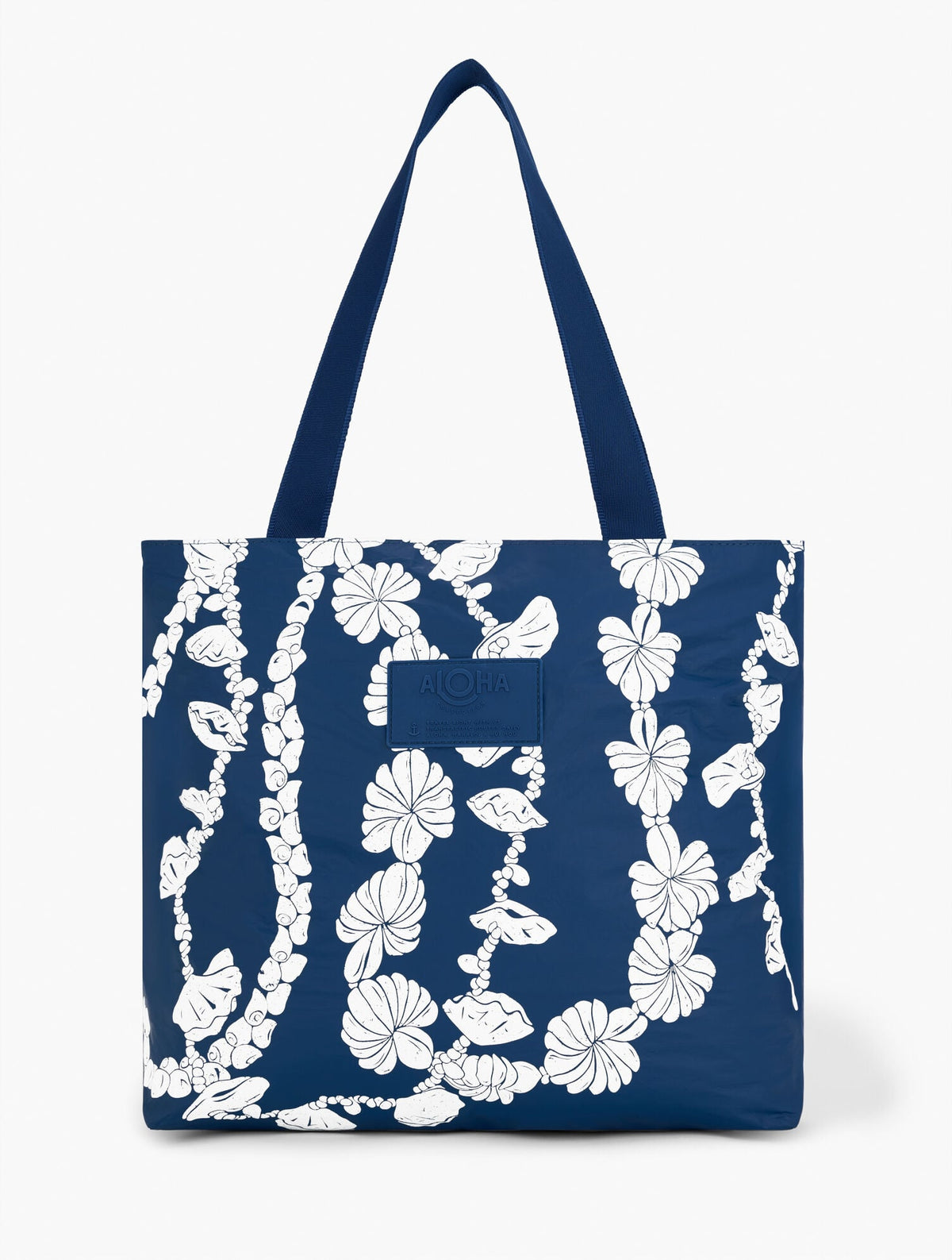 WHITE/NAVY ALOHA COLLECTION SHELL LEI DAY TRIPPER TOTE | Talbots for sale