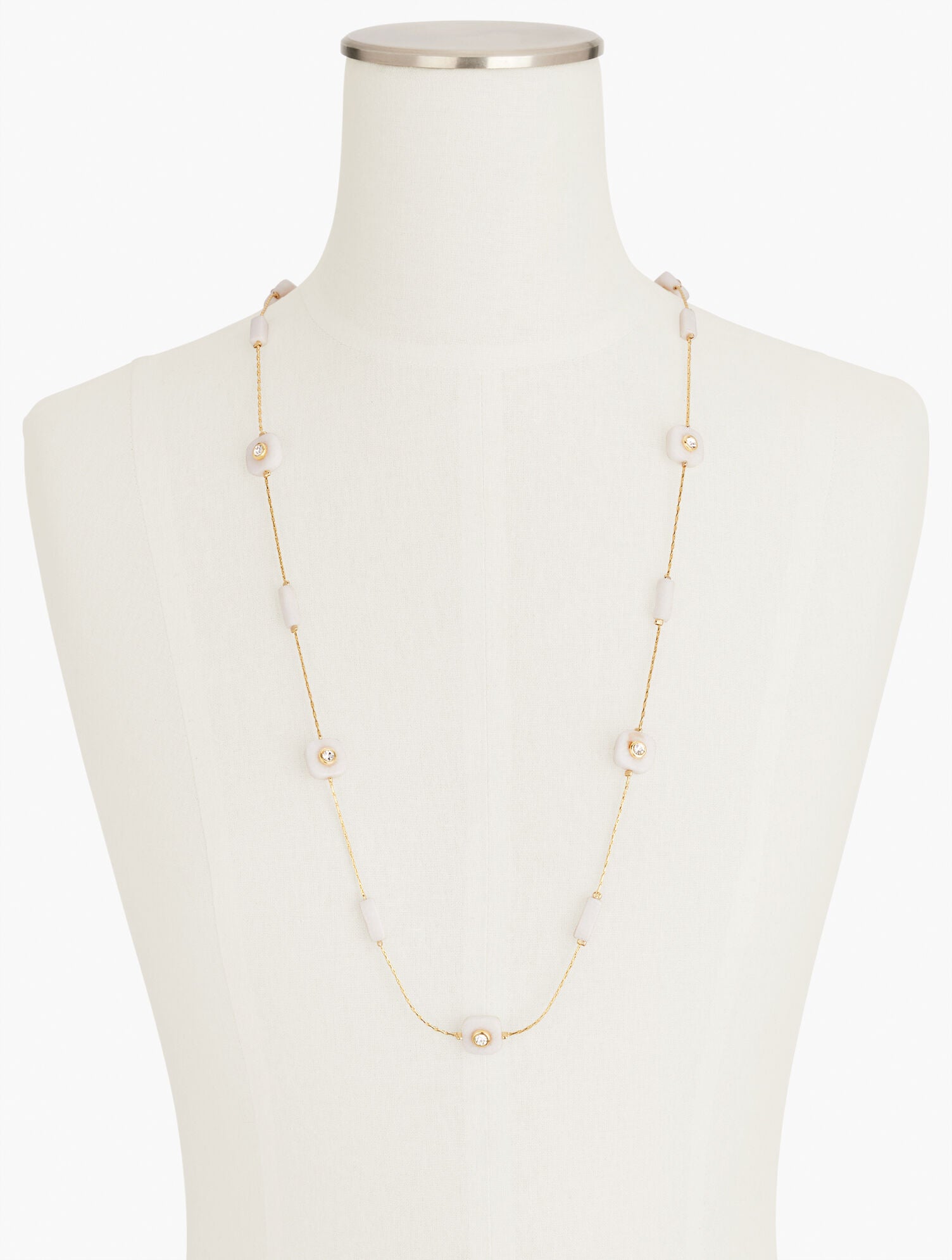 WHITE/GOLD FLOATING GEO STONES CONVERTIBLE NECKLACE | Talbots US