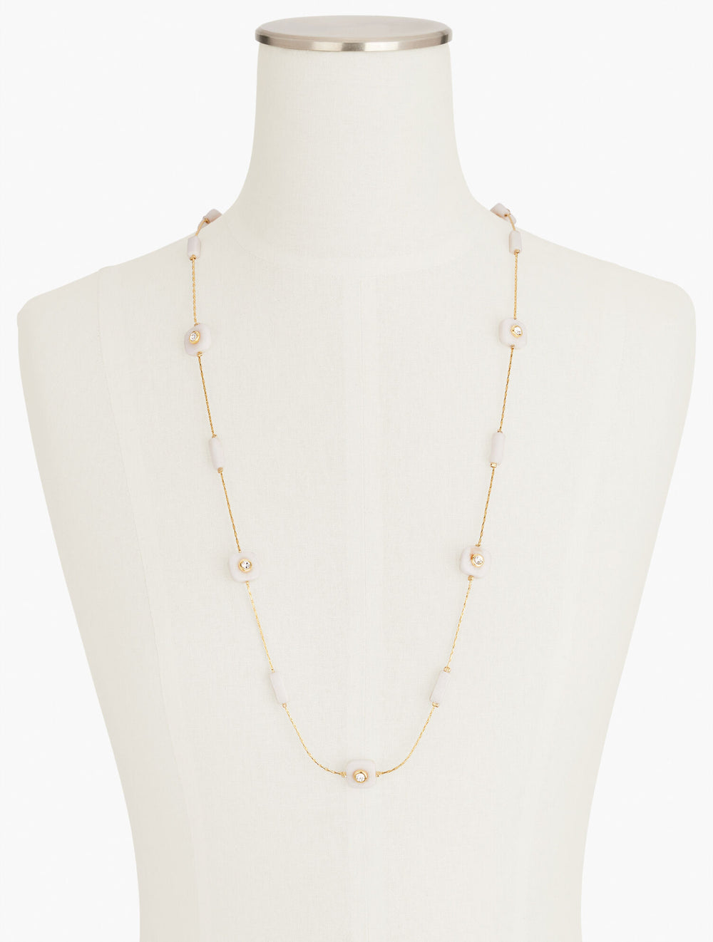 WHITE/GOLD FLOATING GEO STONES CONVERTIBLE NECKLACE | Talbots US