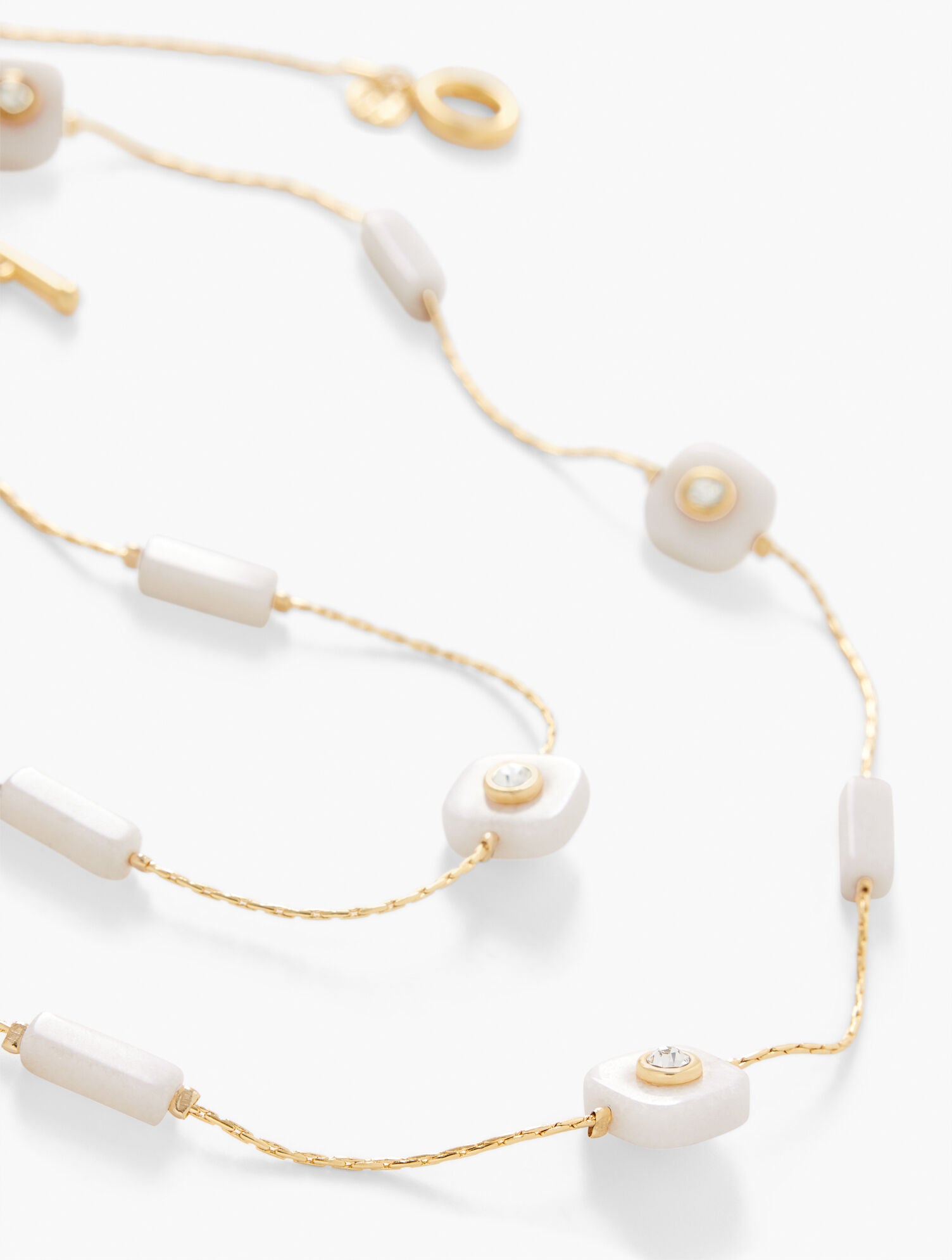 WHITE/GOLD FLOATING GEO STONES CONVERTIBLE NECKLACE | Talbots US
