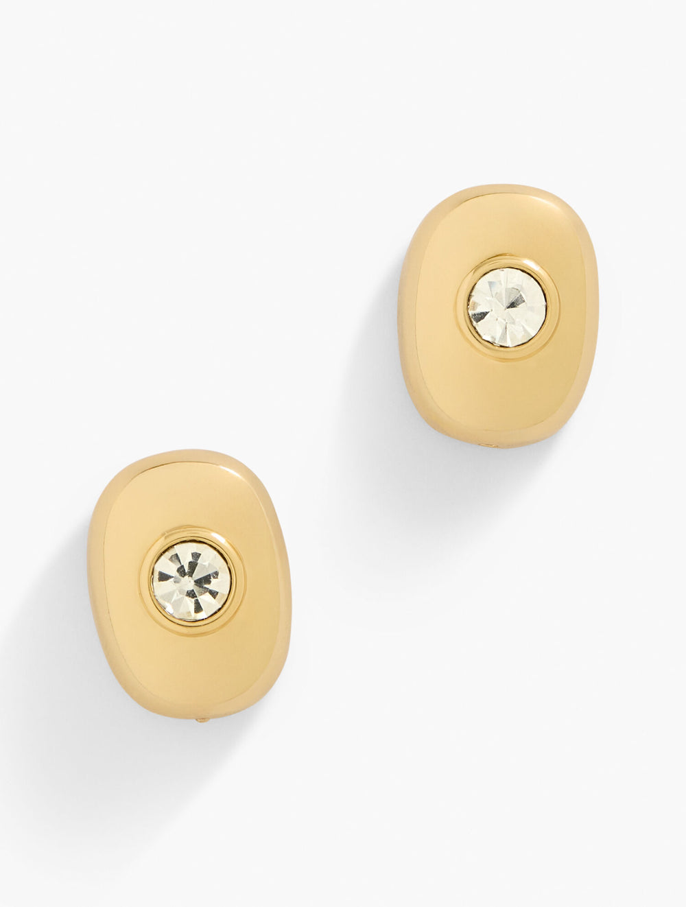 GOLD MODERN FACETED STONE STUD EARRINGS | Talbots on sale