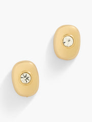 GOLD MODERN FACETED STONE STUD EARRINGS | Talbots on sale