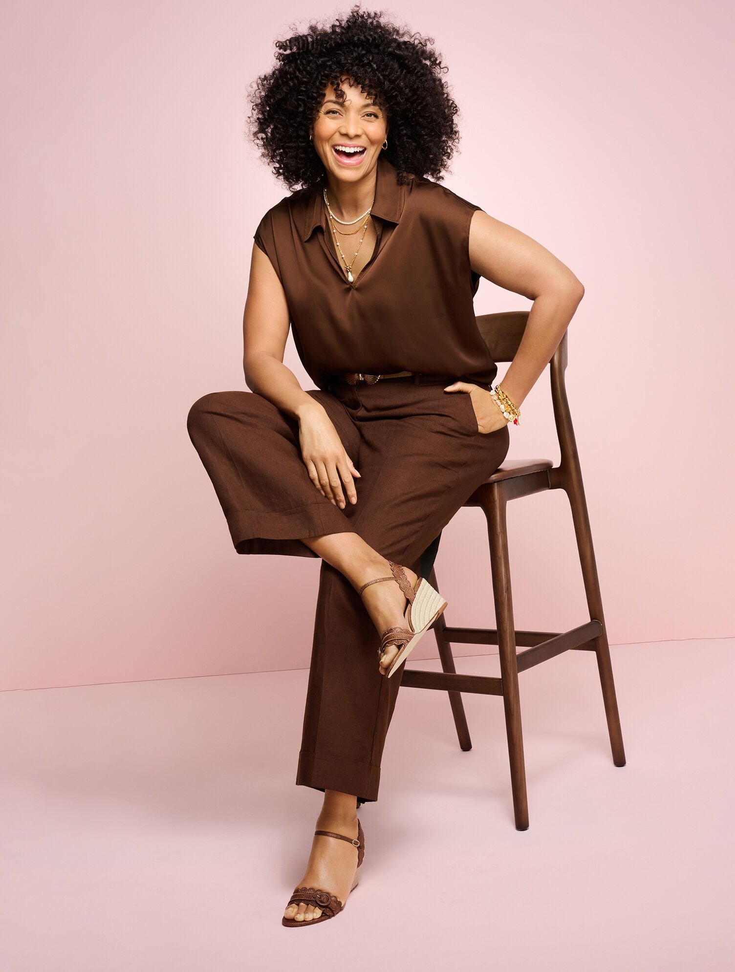 DARK WALNUT SOFT SATIN CHARMEUSE TOP | Talbots near me