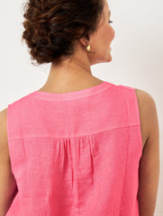 CAMELLIA ROSE LINEN BAND COLLAR SHELL | Talbots near me