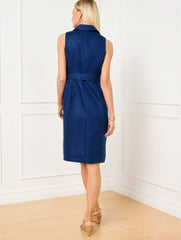 BRIGHT NAVY LUXE IRISH LINEN DRESS | Talbots sale