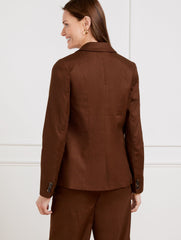 DARK WALNUT LINEN BLEND BLAZER | Talbots on sale