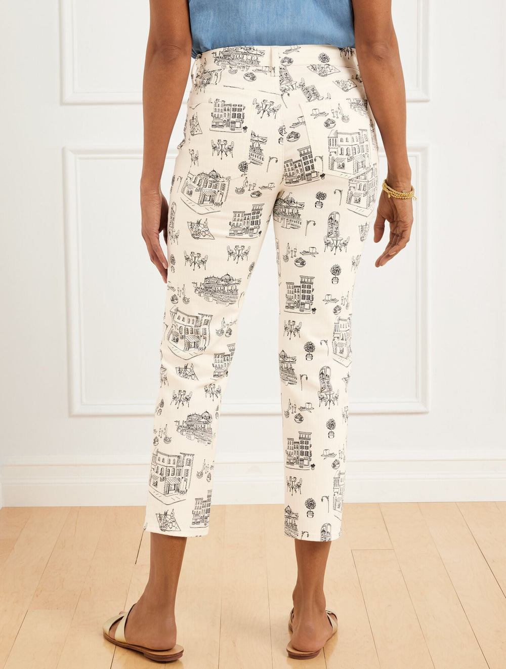 IVORY/BLACK STRAIGHT CROP JEANS - ROMANTIC VIEWS | Talbots outlet