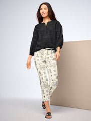 IVORY/BLACK STRAIGHT CROP JEANS - ROMANTIC VIEWS | Talbots outlet