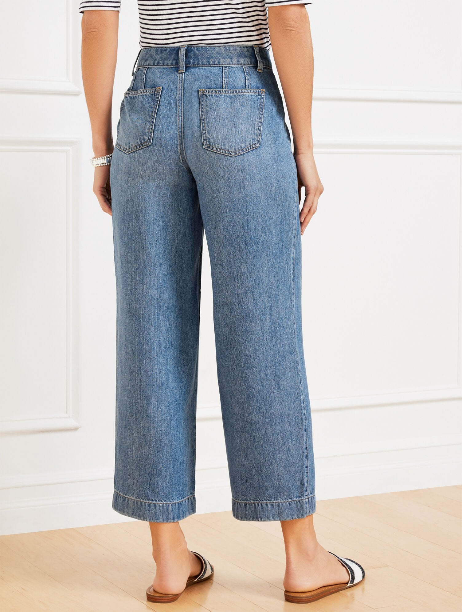 ELLA WASH WIDE CROP JEANS - ELLA WASH | Talbots discount