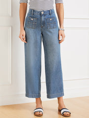 ELLA WASH WIDE CROP JEANS - ELLA WASH | Talbots discount