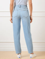 CARLINA WASH RELAXED TAPERED BARREL LEG JEANS - CARLINA WASH | Talbots for sale