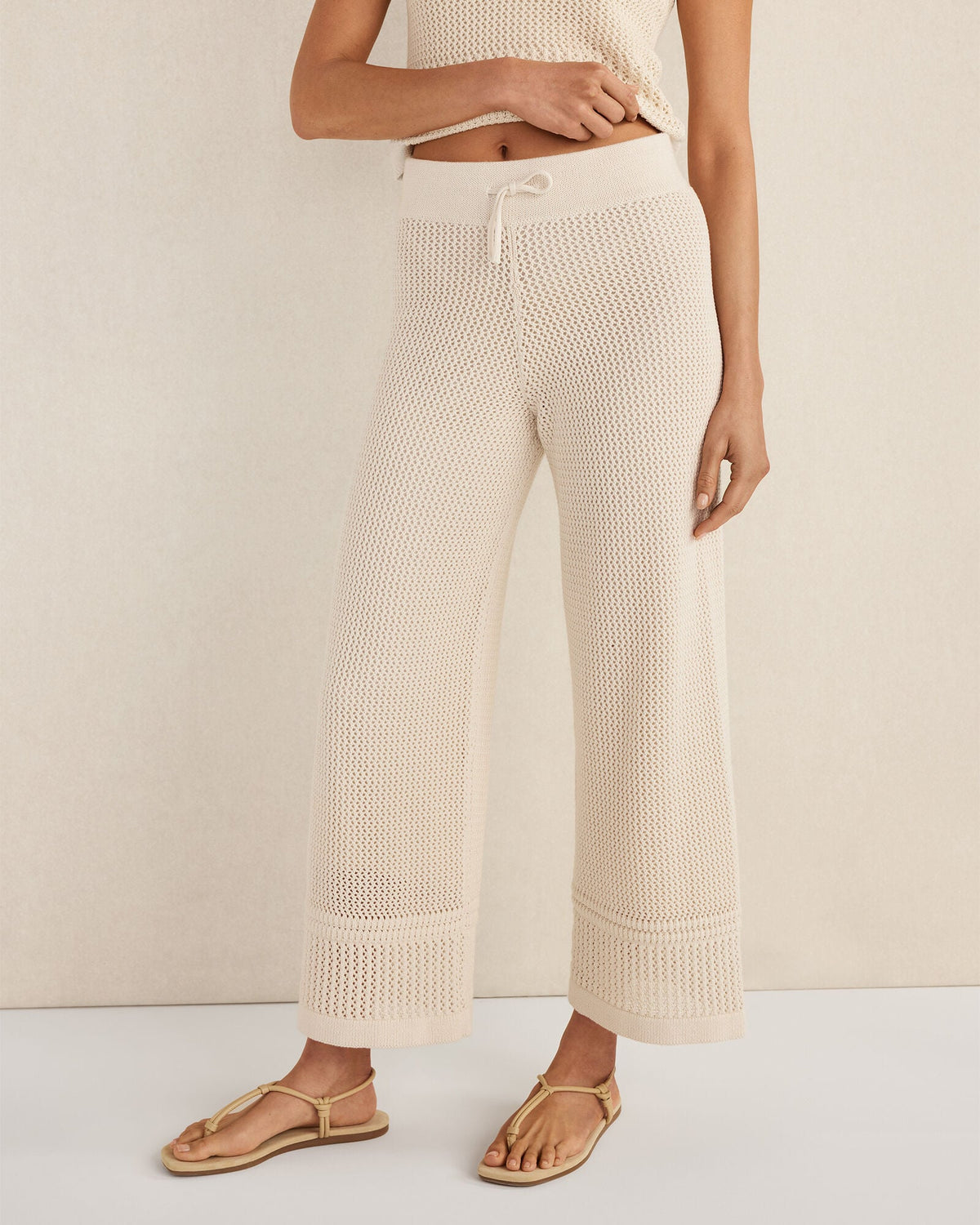 LIGHT STONE ORGANIC COTTON MIXED STITCH PANTS | Talbots for sale