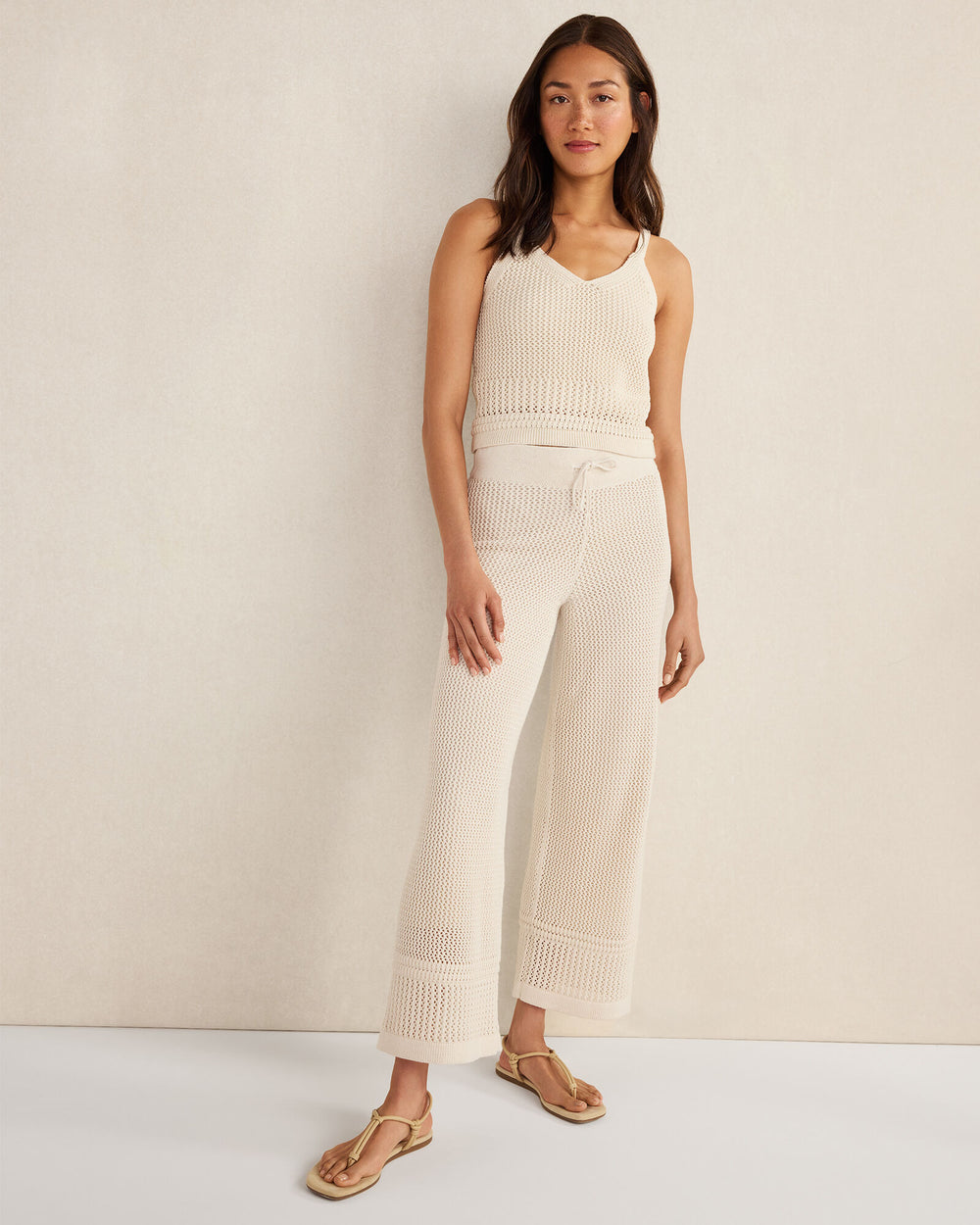 LIGHT STONE ORGANIC COTTON MIXED STITCH PANTS | Talbots near me