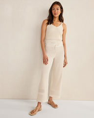 LIGHT STONE ORGANIC COTTON MIXED STITCH PANTS | Talbots near me