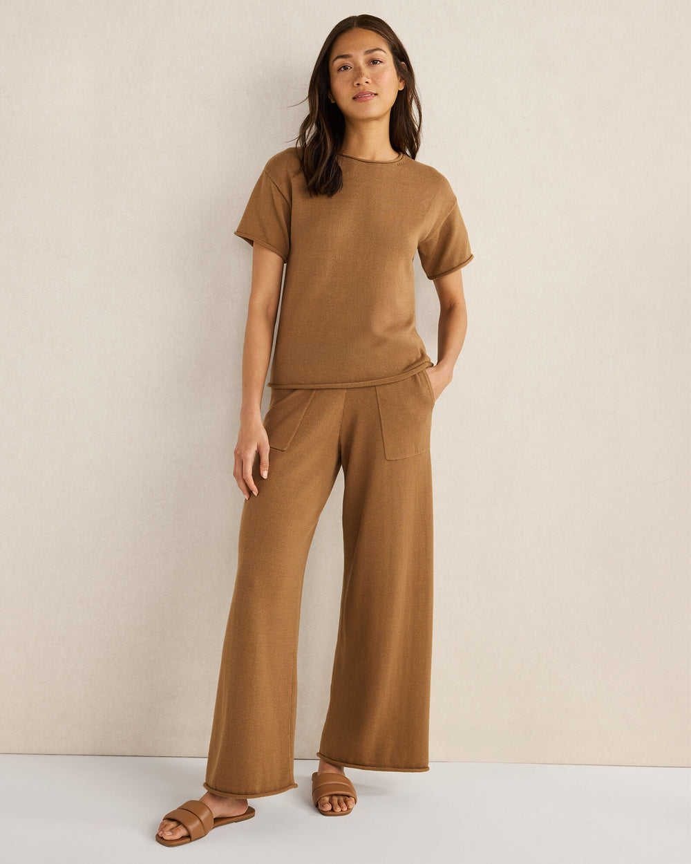 OCHRE ORGANIC COTTON KNIT PANTS | Talbots US