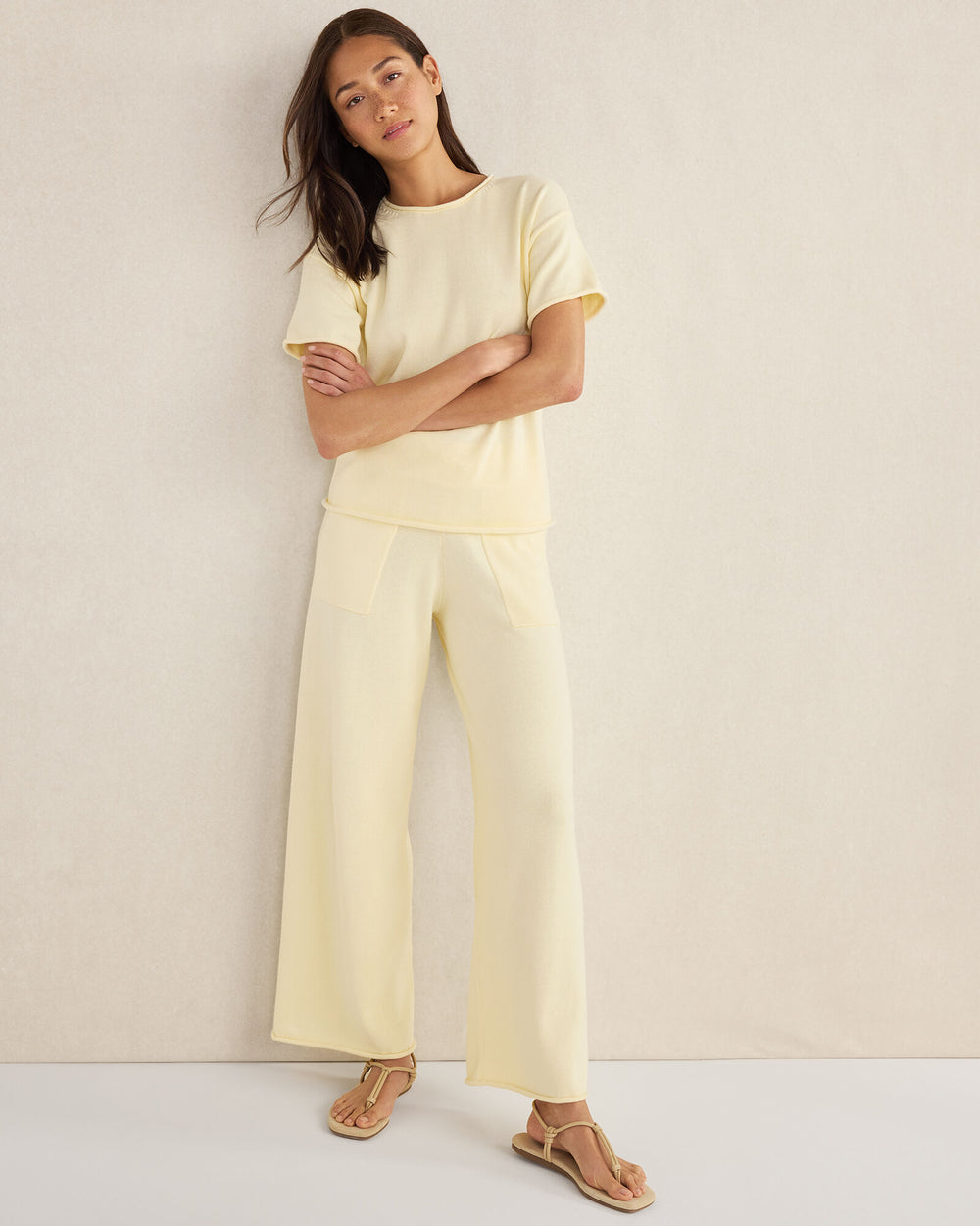 OCHRE ORGANIC COTTON KNIT PANTS | Talbots US