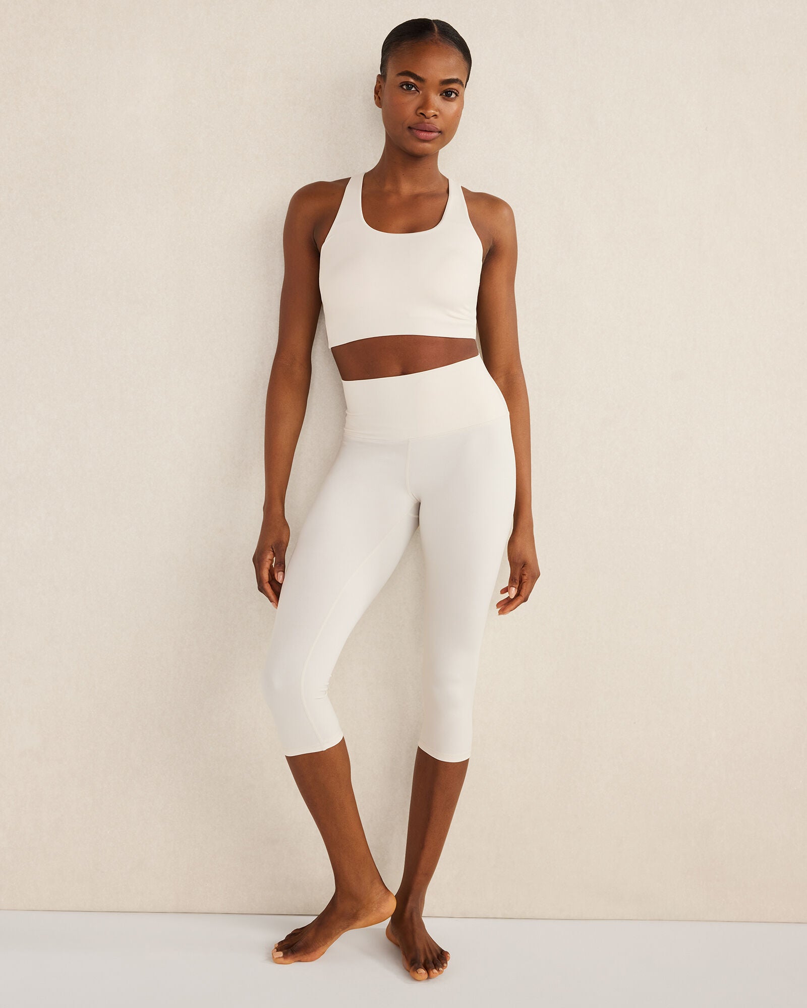 BLACK|LIGHT STONE BALANCE CAPRI LEGGINGS | Talbots US
