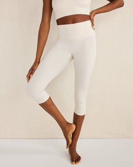 BLACK|LIGHT STONE BALANCE CAPRI LEGGINGS | Talbots discount