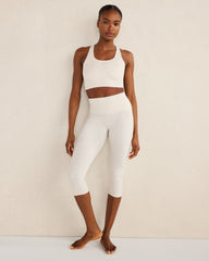 BLACK|LIGHT STONE BALANCE CAPRI LEGGINGS | Talbots discount