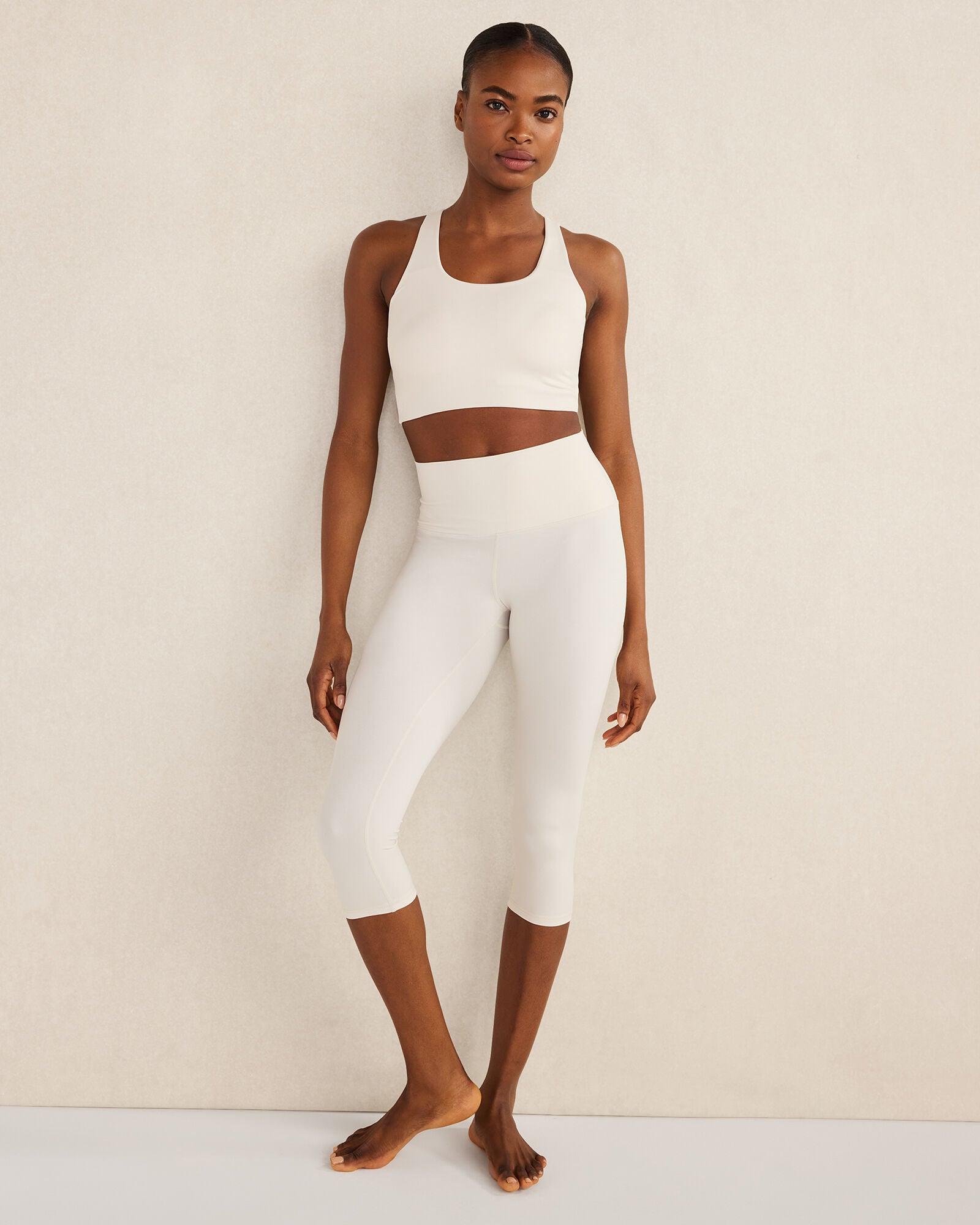 BLACK|LIGHT STONE BALANCE CAPRI LEGGINGS | Talbots US