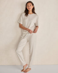 ENOKI HTHR SOFT KNIT TIE-FRONT SHORT SLEEVE TOP | Talbots US