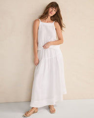 WHITE LINEN TIERED MAXI SKIRT | Talbots US