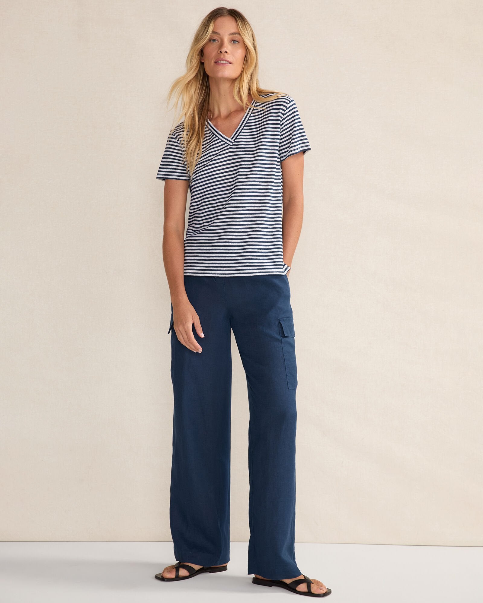 WHEAT CROSS DYE|OATMEAL CROSS DYE|TWILIGHT|WHITE LINEN CARGO PANTS | Talbots for sale