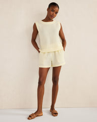 PEAR SORBET|VETIVER ORGANIC COTTON GAUZE SHORTS | Talbots online