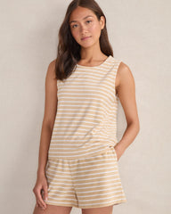 CORTADO/WHITE STRIPE TERRY CLOTH STRIPE SHORTS | Talbots near me
